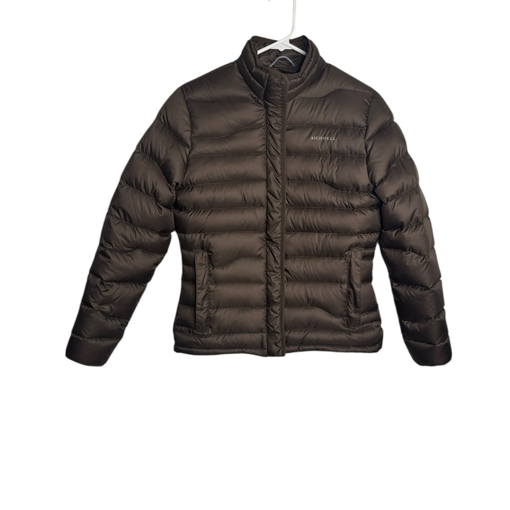 Merrell Brown Puffer Jacket Coat size Small Down Warm